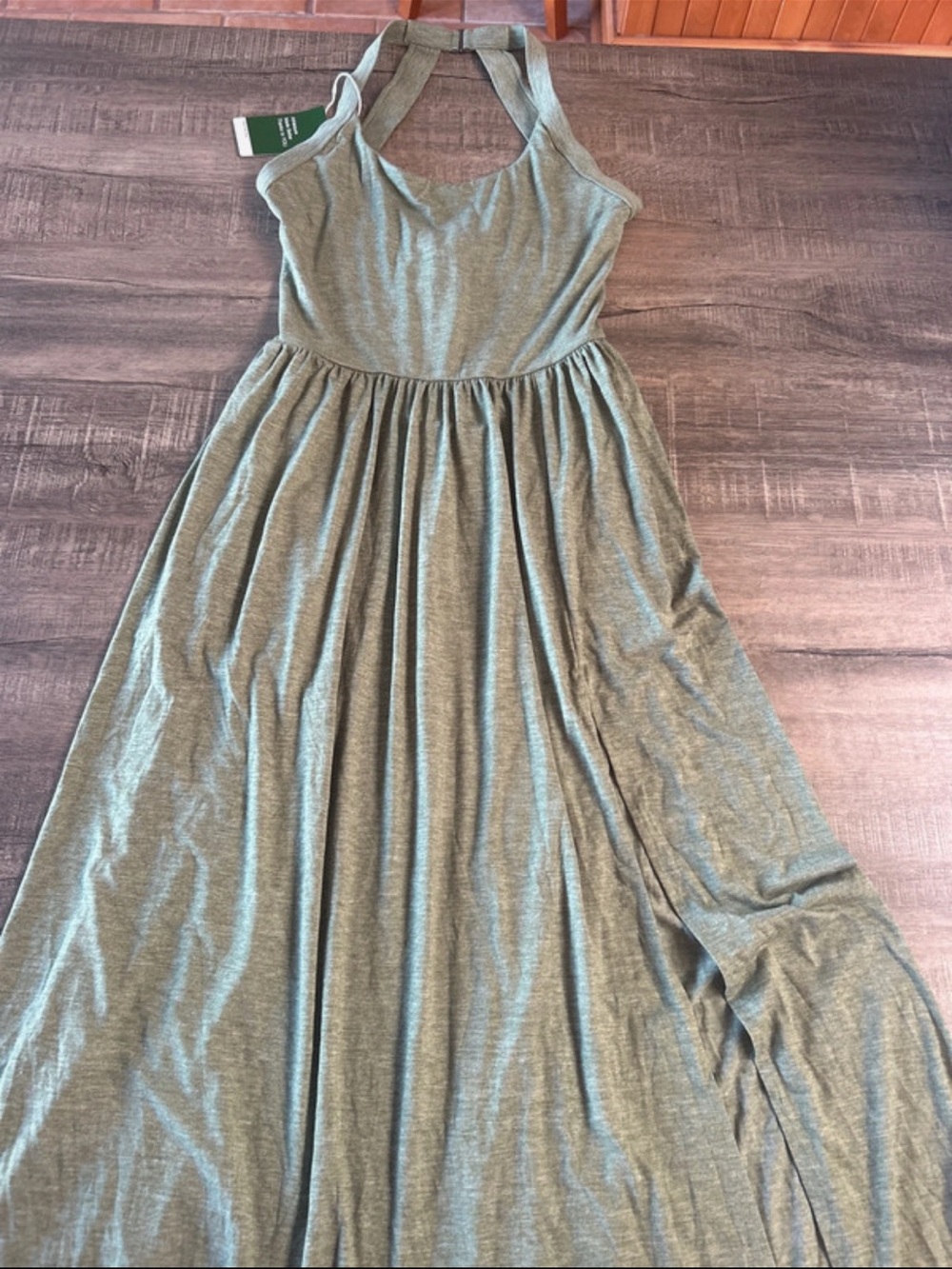 HALARA Sage Green Halter Maxi Dress